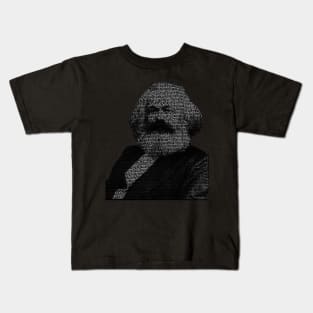 Karl Marx word portrait using passages from 'Das Kapital' Kids T-Shirt